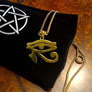 Eye of Ra amulet on necklace
